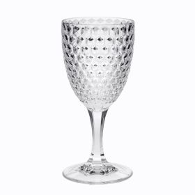 Diamond Cut Plastic Wine Glasses Set of 4 (12oz), BPA Free Acrylic Wine Glass Set, Unbreakable Red Wine Glasses, White Wine Glasses