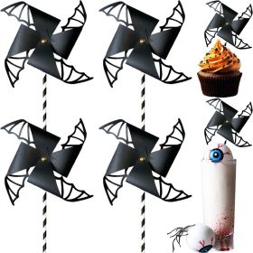 6Pack Windmill Straws Disposable Black Stripes Paper Straws Ornaments Party Decoration for Birthday Party Wedding Cocktail Anniversary Family Par