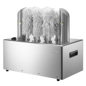 VEVOR Wine Glass Polisher 8-Brush Polishing Machine 660Cups/H for Bar Restaurant